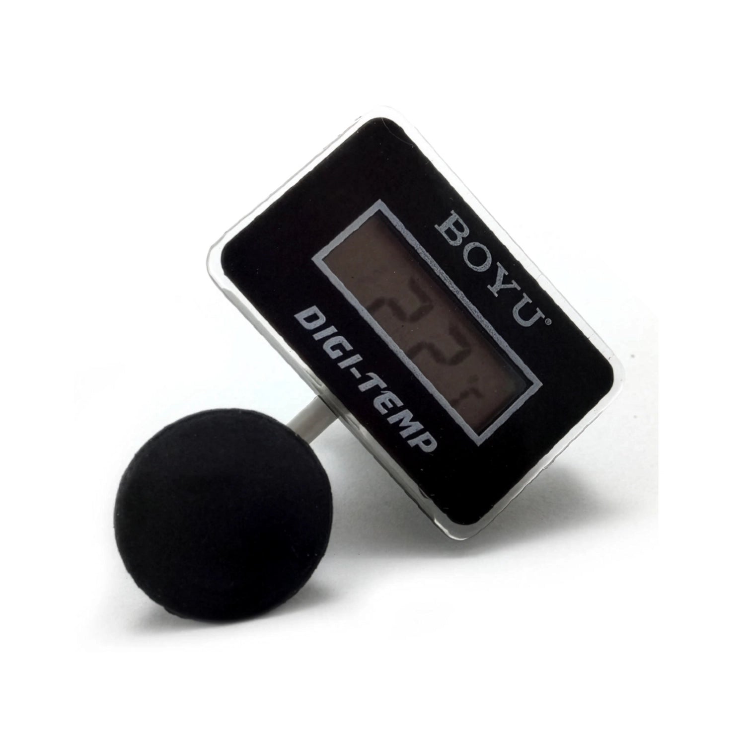Termómetro Digital con Pantalla Boyu para acuarios con pantalla LCD, sensor de temperatura y ventosa para una lectura precisa del agua.
