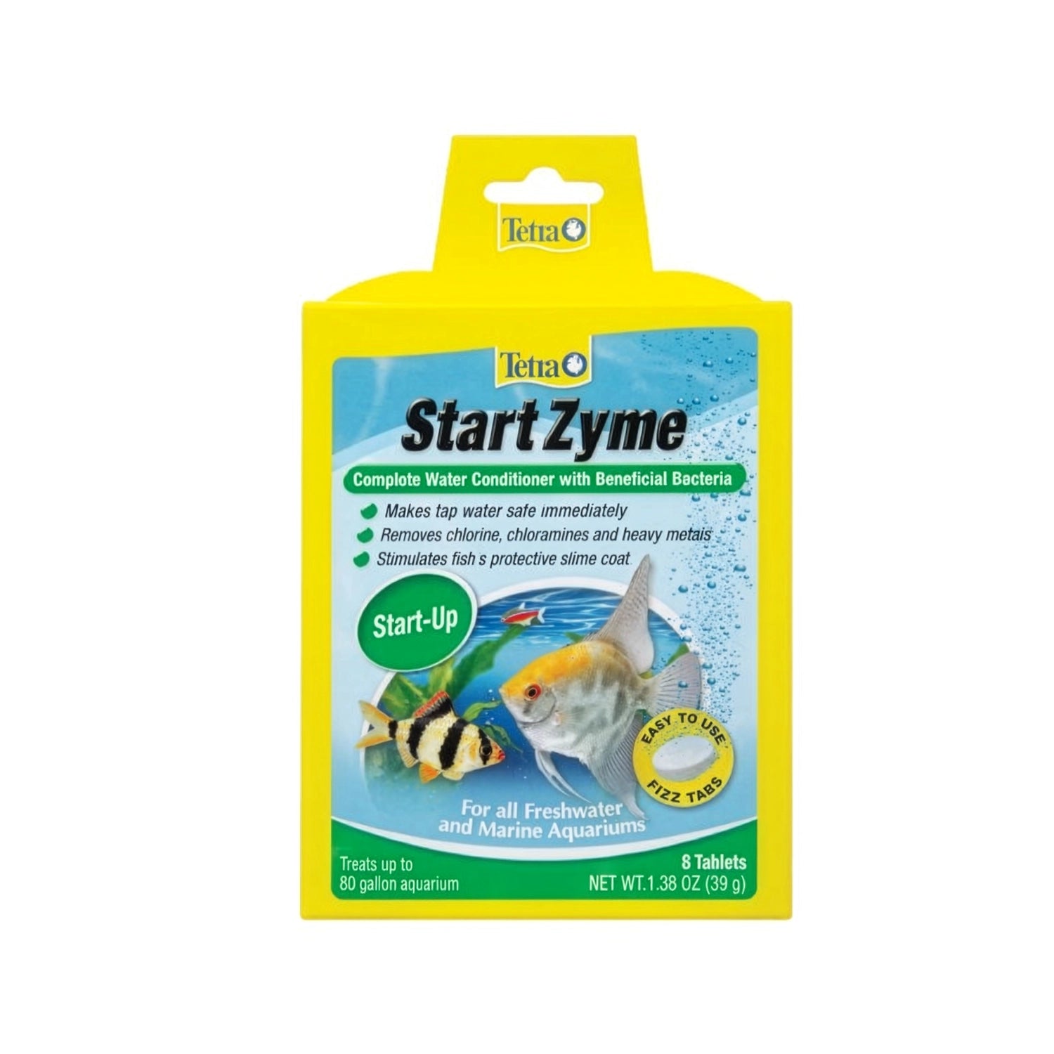 Tetra StartZyme Acondicionador Completo en envase original con tabletas efervescentes para acondicionar el agua de acuarios.