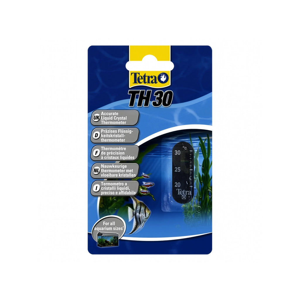 Tetra TH 30 Termómetro de Acuario en blíster original con termómetro adhesivo de cristal líquido para controlar la temperatura.