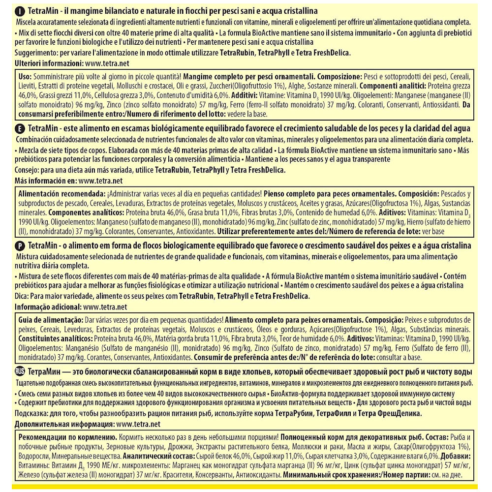 Alimento para Peces Tropicales "TetraMin Flakes" Tetra - 500 ml / 100 gramos