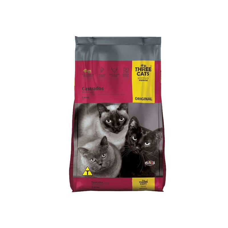 Three Cats Original para Gatos Castrados - 3 Kg