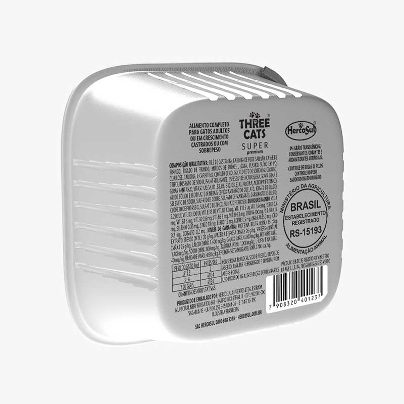 Paté Three Cats Control Bola de Pelos para Gatos Castrados 90 g