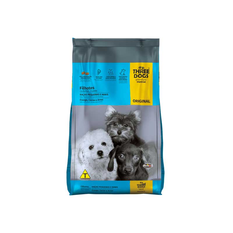 Three Dogs Original para Cachorros Razas Pequeñas y Mini