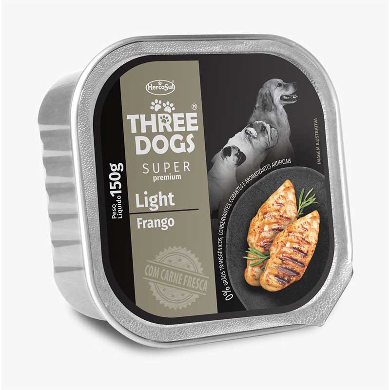 Paté Three Dogs Light Pollo para Perros 150 gr