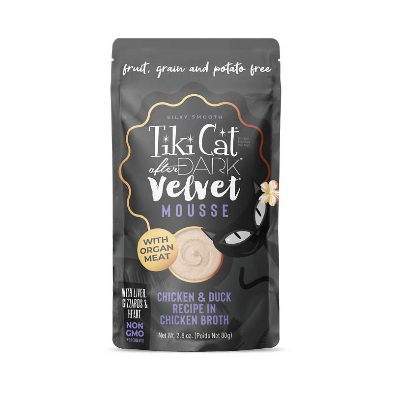 Tiki Cat Pouch After Dark Velvet Mousse Pollo y Pato para Gatos 80g