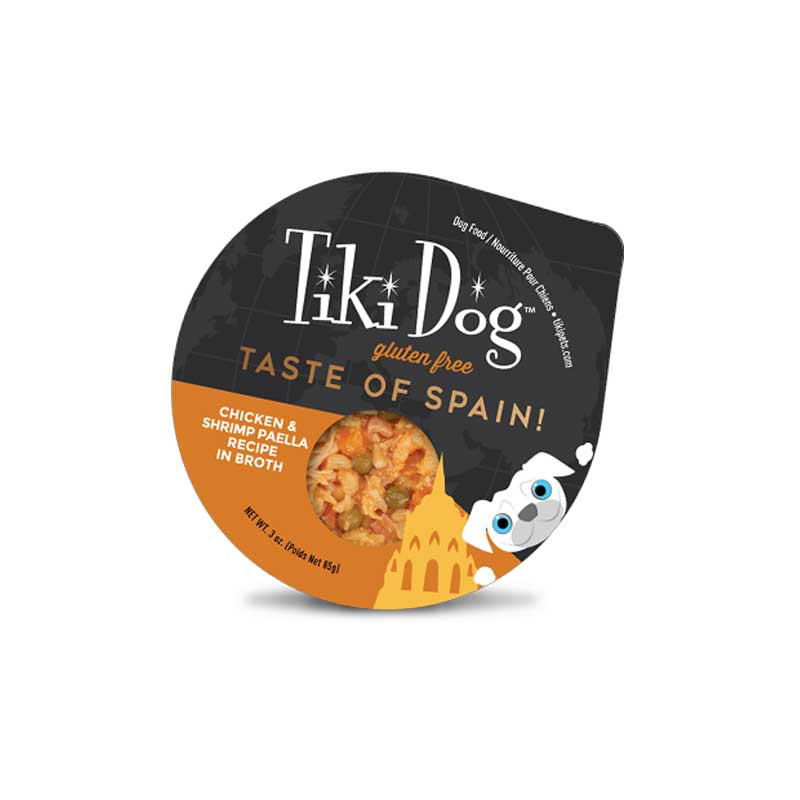 Tiki Dog Taste of Spain Pollo y Paella de Camarones para Perros 85 g