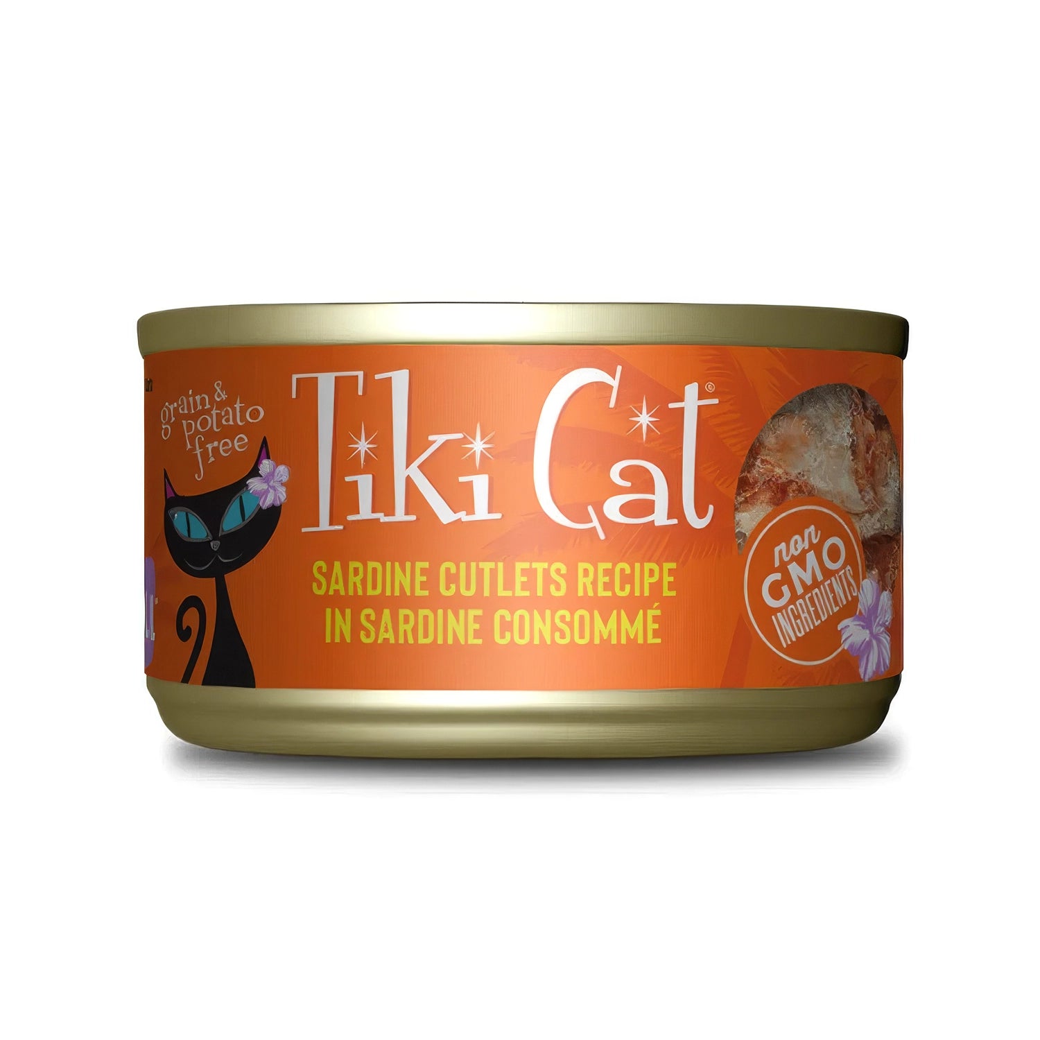 Tiki Cat Lata Tahitian Grill Sardina para Gatos con receta de sardina en consomé, alimento húmedo grain free en lata.