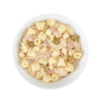 Tiki Dog Taste of Italy Pollo y Pasta Carbonara para Perros en bandeja, alimento húmedo con pollo y pasta en caldo.