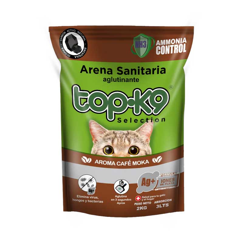 Top K9 Arena Aglutinante Iones de Plata Cafe Mocka - 4 Kg