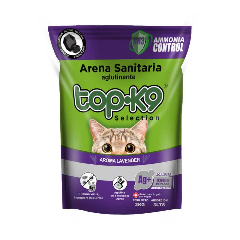 Top K9 Arena Aglutinante Iones de Plata Lavanda - 10 Kg