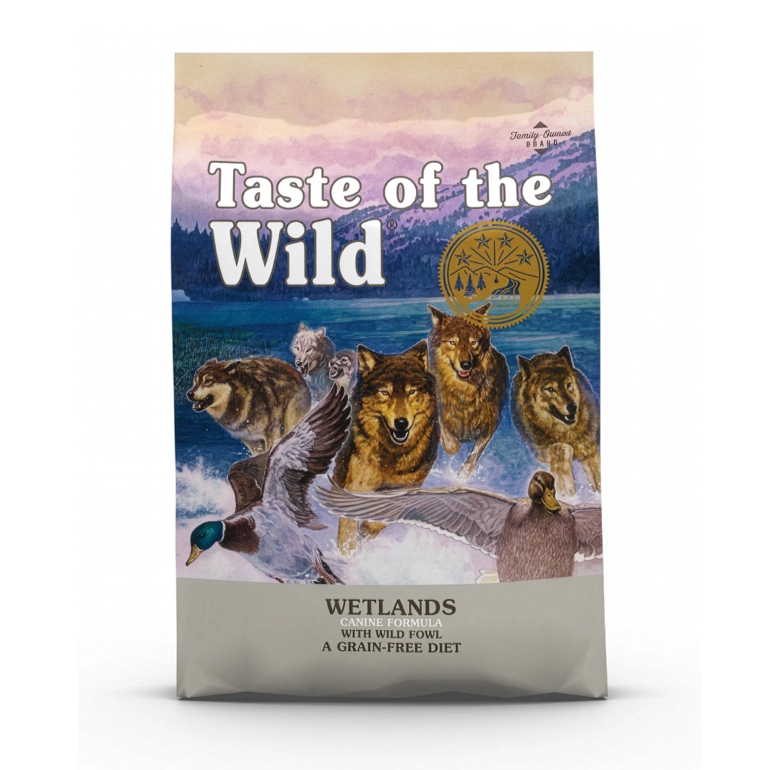Taste of the Wild Wetlands para Perro Adultos alimento seco en bolsa con lobos y patos en agua, receta con aves asadas sin granos