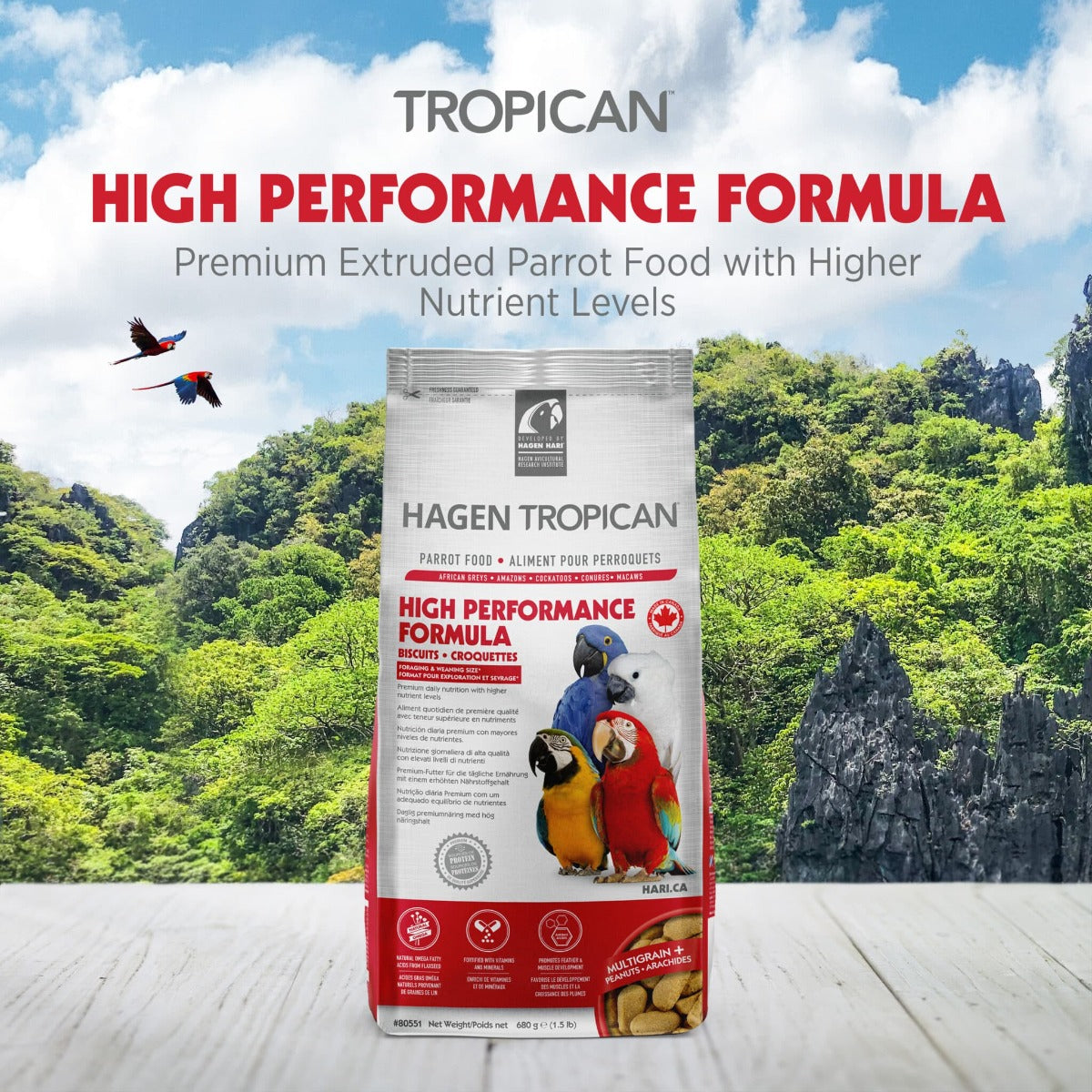 Tropican High Performance Croquetas para Loros - 9,07 Kg