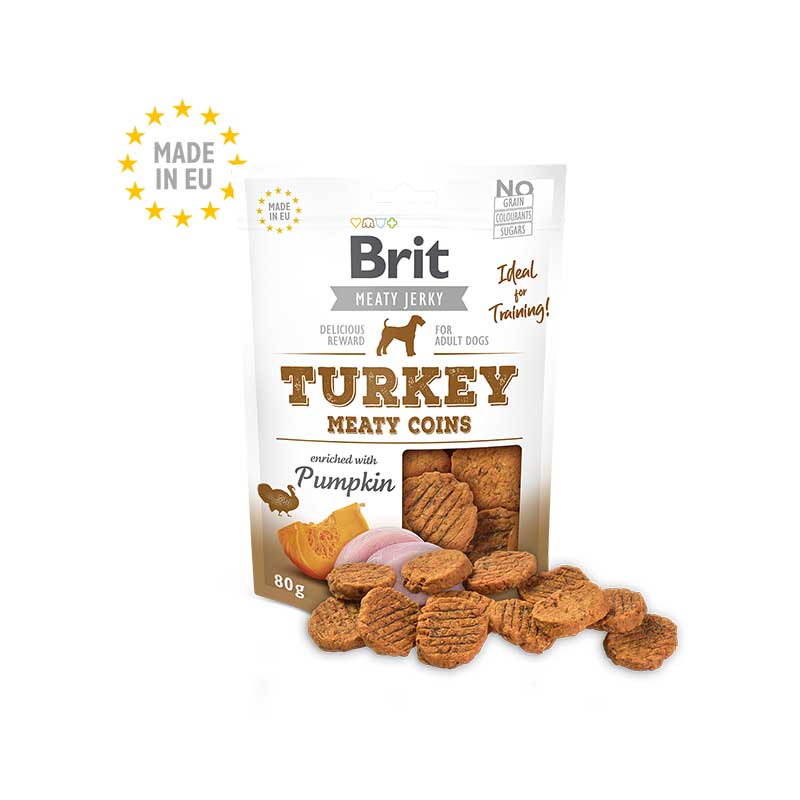 Snack Brit Meaty Coins de Pavo para Perros - 80 g
