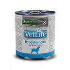 Alimento húmedo Vet Life Lata Hypoallergenic Pato para Perros con receta de pato y papa para sensibilidad