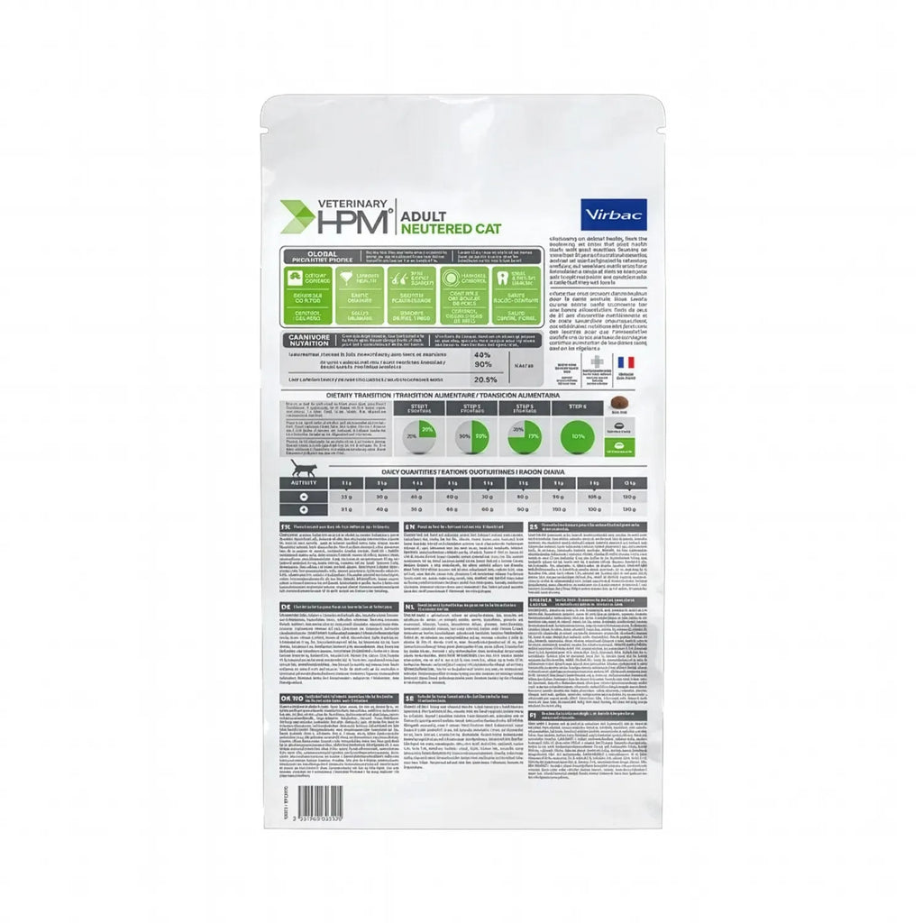 Virbac HPM Neutered Gato Adulto, alimento veterinario para gatos esterilizados con fórmula balanceada.