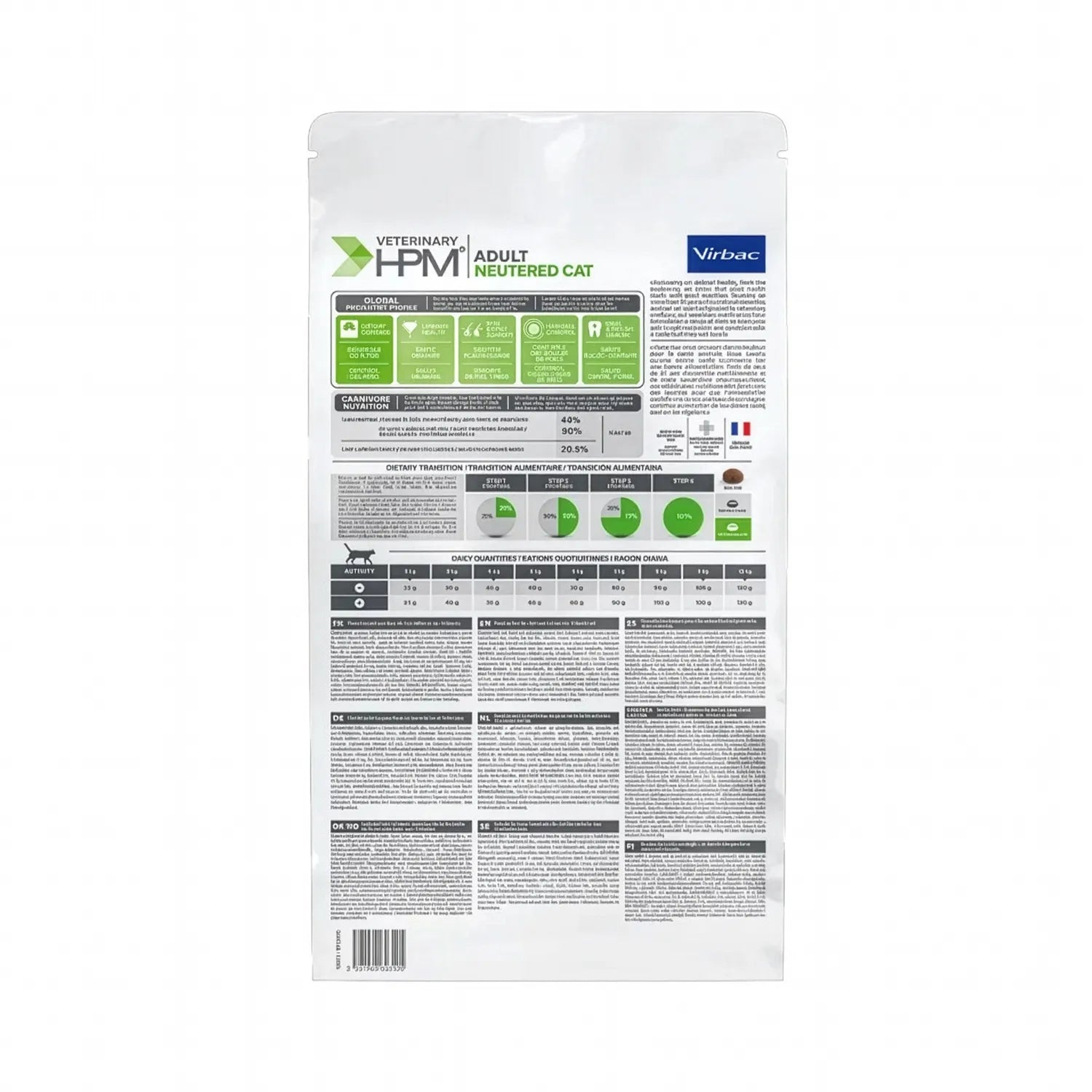 Virbac HPM Neutered Gato Adulto, alimento veterinario para gatos esterilizados con fórmula balanceada.