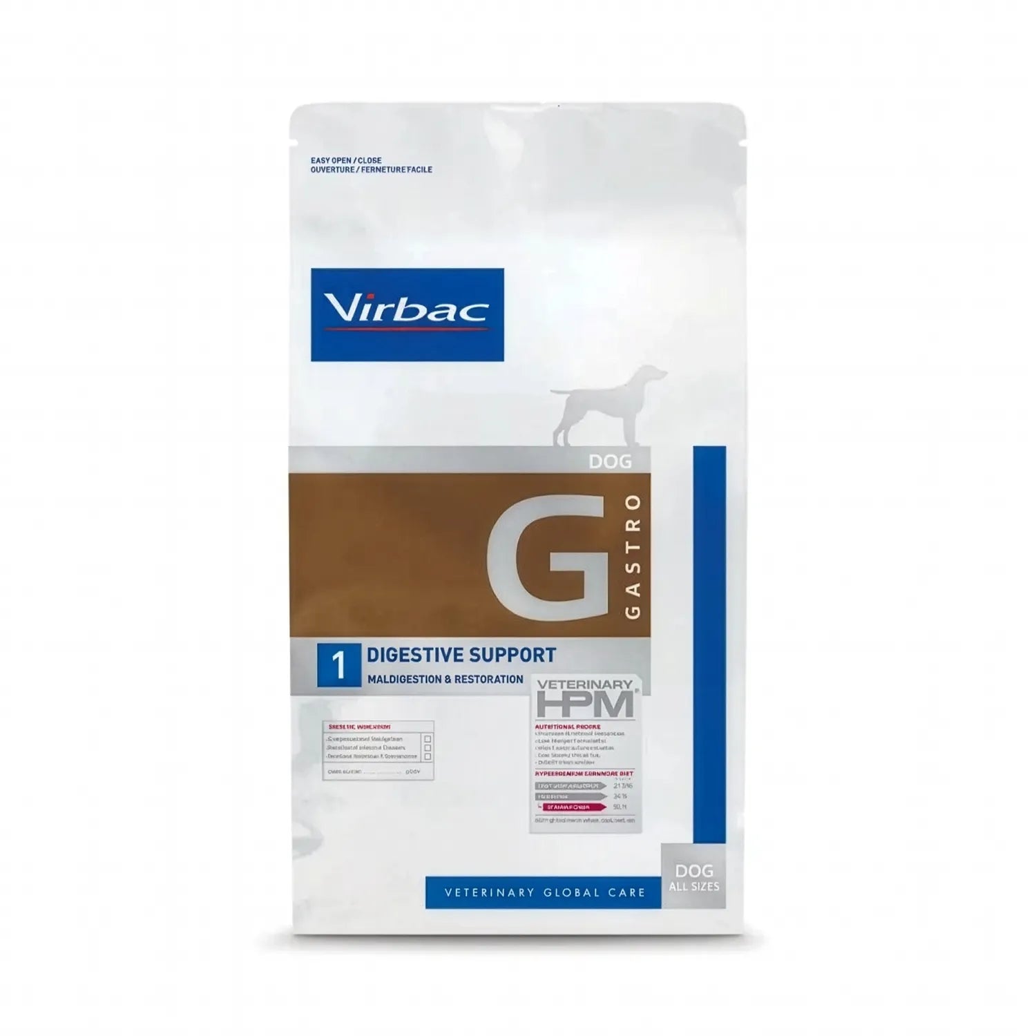 Bolsa de Perro Digestive Support Virbac HPM, dieta clínica para problemas digestivos en perros con fórmula veterinaria.