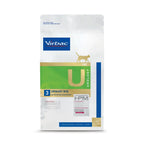 Gato Urology Urinary Wib Virbac HPM alimento veterinario, bolsa blanca con franja verde para salud urinaria y control de hidratación.
