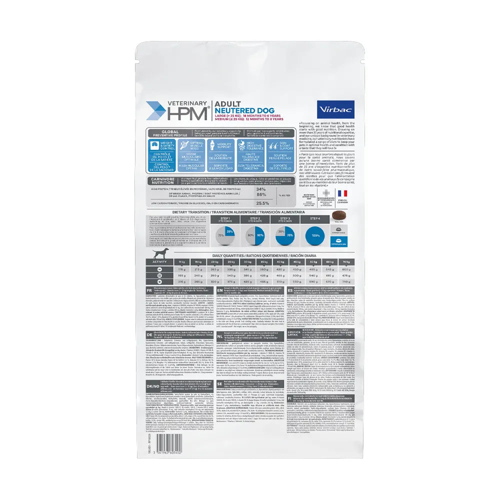 Perro Adulto Neutered Large & Medium Virbac HPM