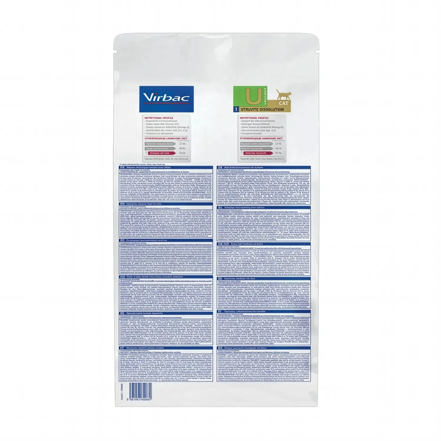 Bolsa Gato Urology Struvite Dissolution Virbac HPM para disolución de cálculos urinarios en gatos adultos