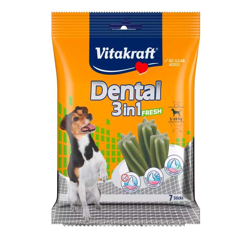 Vitakraft Dental 3 en 1 Fresh para Perros Razas Pequeñas 120 g