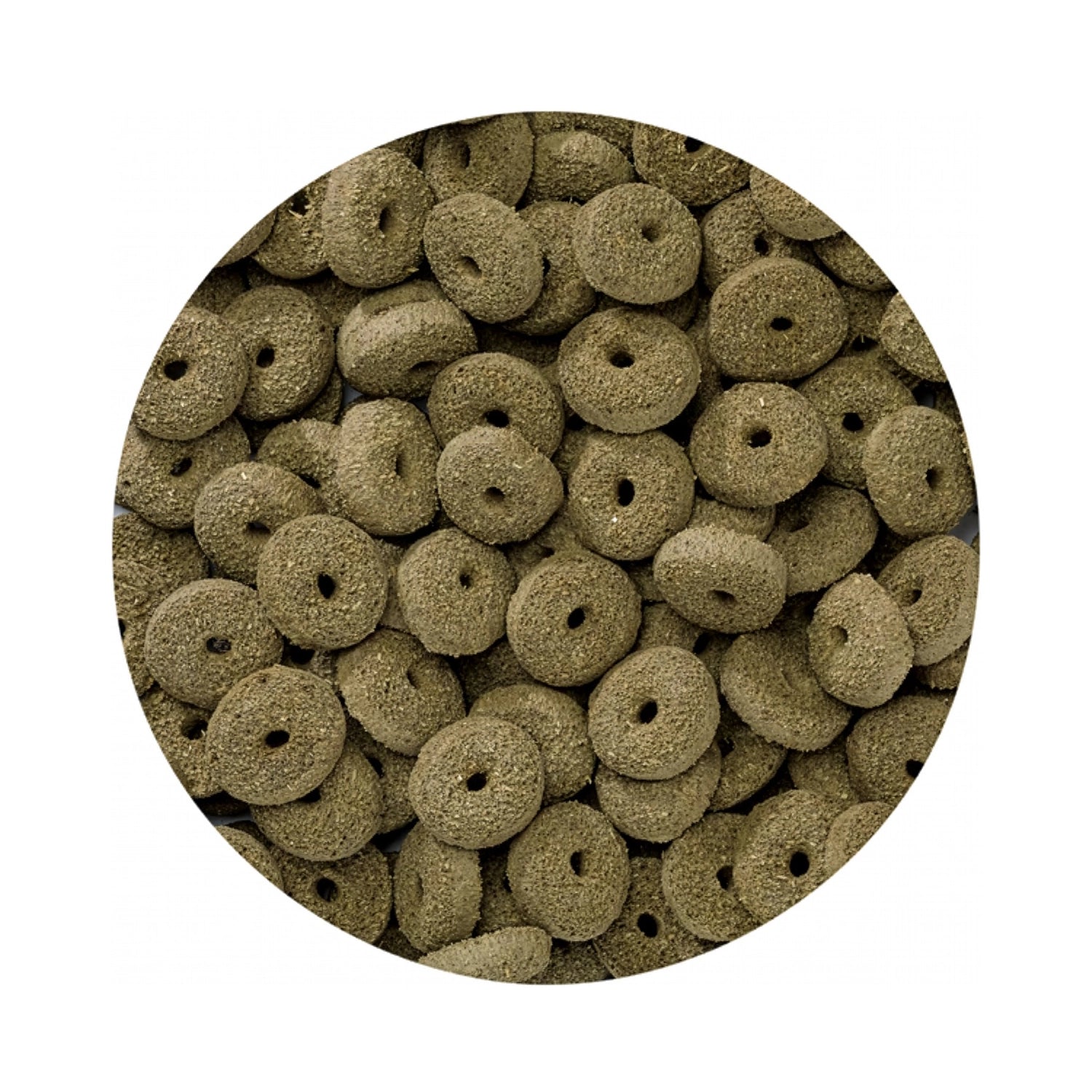 Vitakraft Snack Green Rolls para Pequeños Animales con pellets verdes y conejo, hámster y cobayo en el envase.