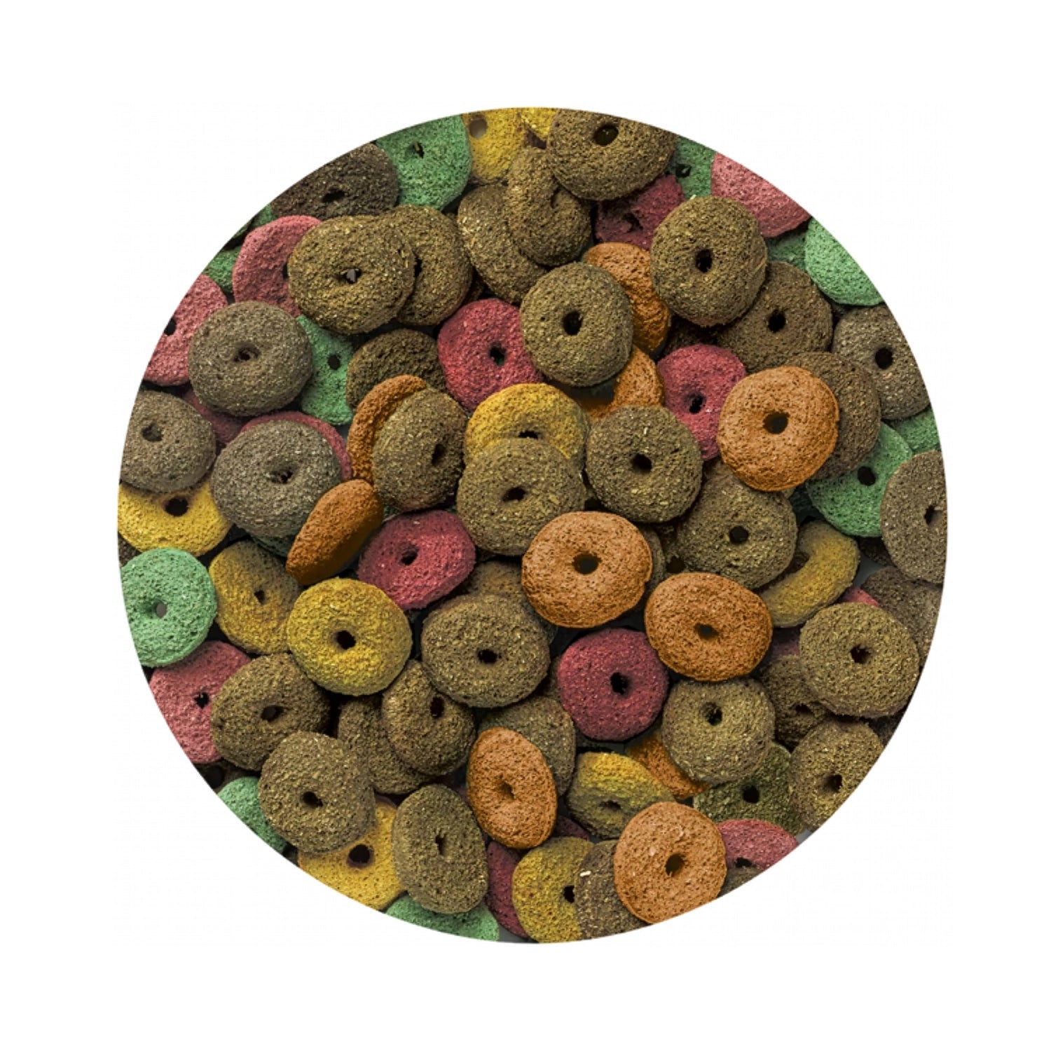 Vitakraft Snack Rollis Party para Pequeños Animales con rollos multicolor y conejo, cobayo y hámster en envase.