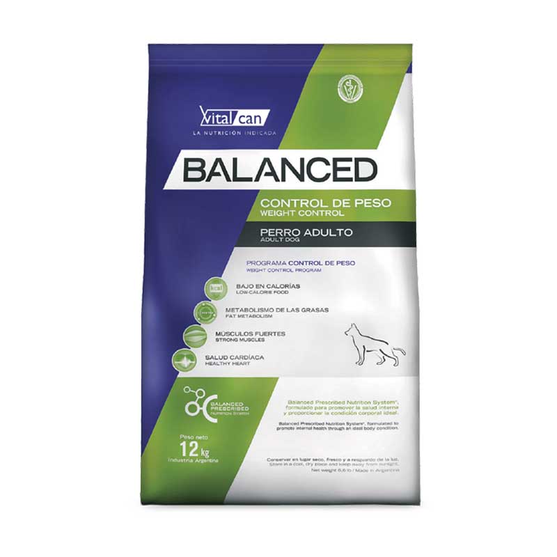 Vitalcan Balanced Control de Peso para Perros - 20 Kg