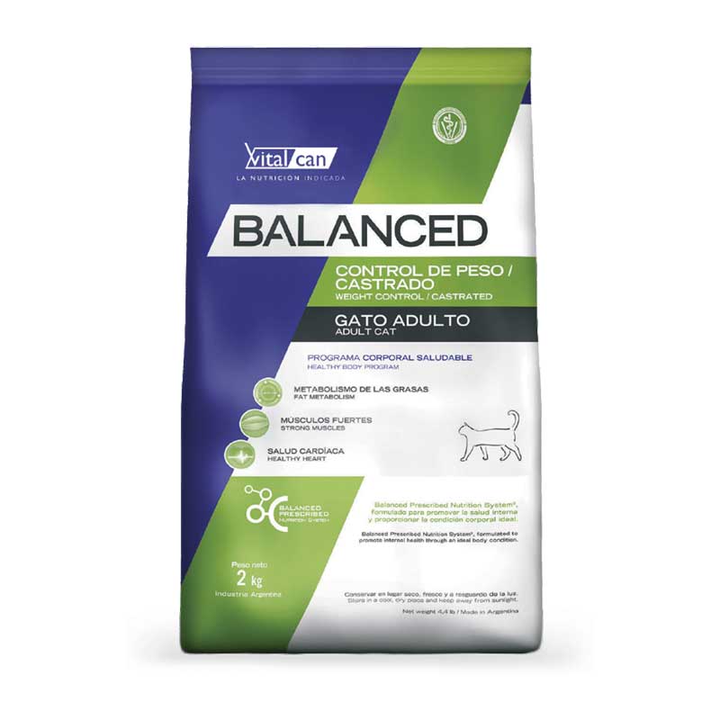 Vitalcan Balanced Control de Peso para Gatos Castrados - 2 Kg