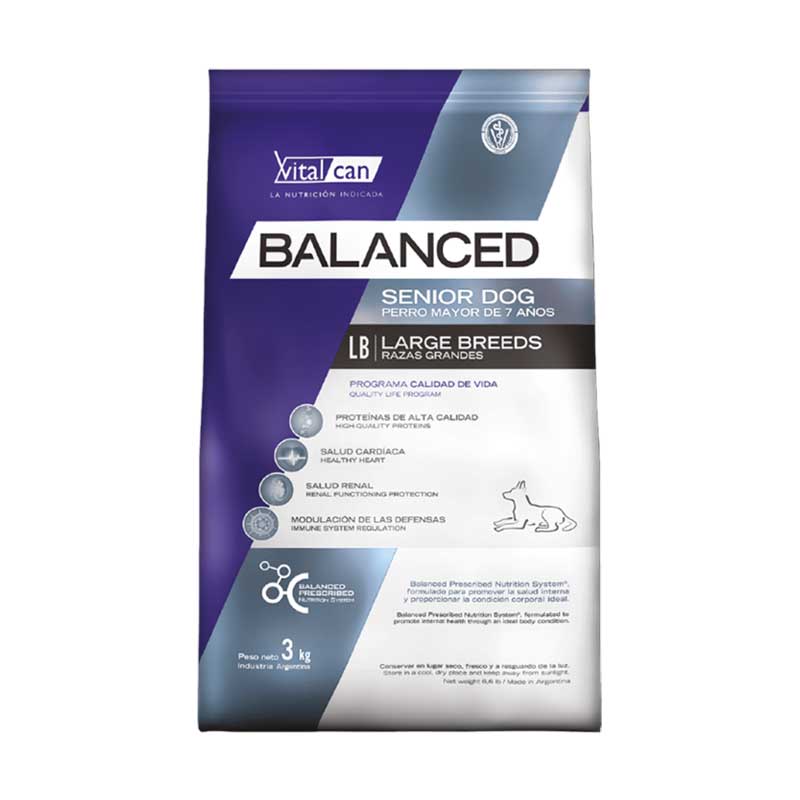 Vitalcan Balanced para Perros Senior Razas Grandes - 3 Kg