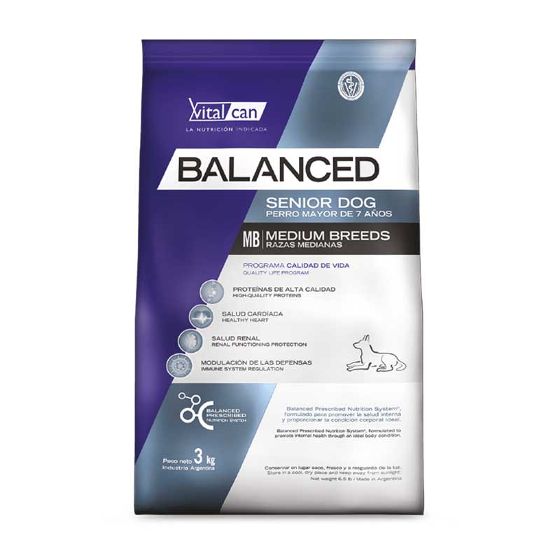Vitalcan Balanced para Perros Senior Razas Medianas - 12 Kg