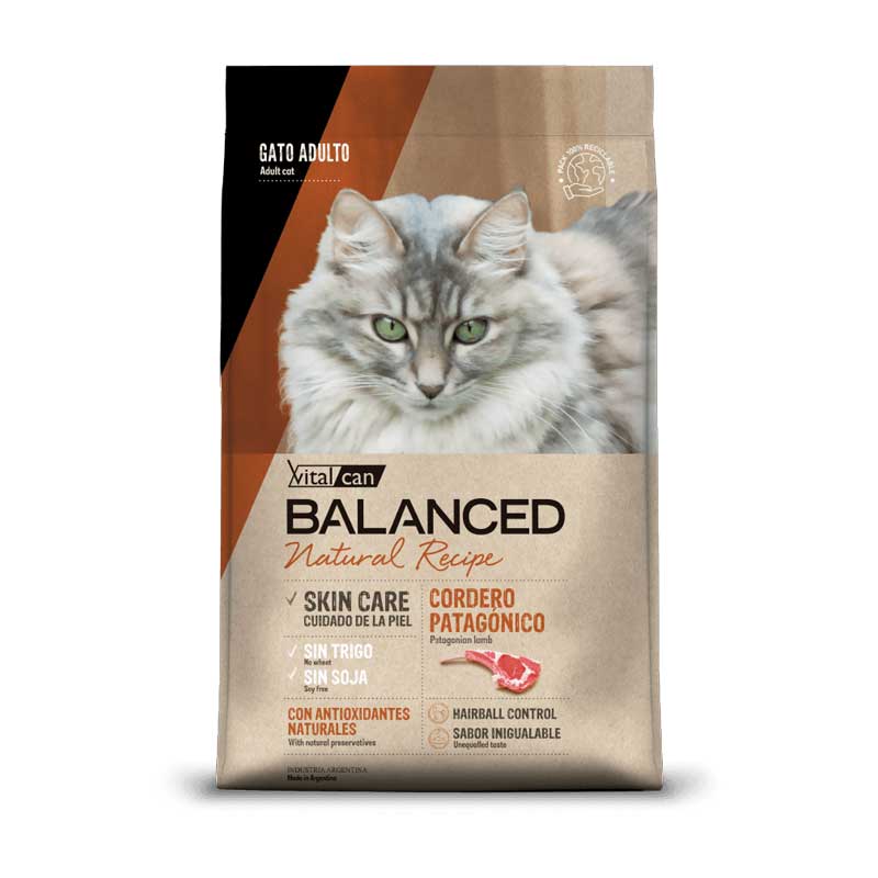 Vitalcan Balanced Natural Recipe Cordero para Gatos - 3 Kg