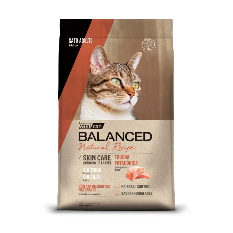 Vitalcan Balanced Natural Recipe Trucha Patagónica para Gatos - 7,5 Kg