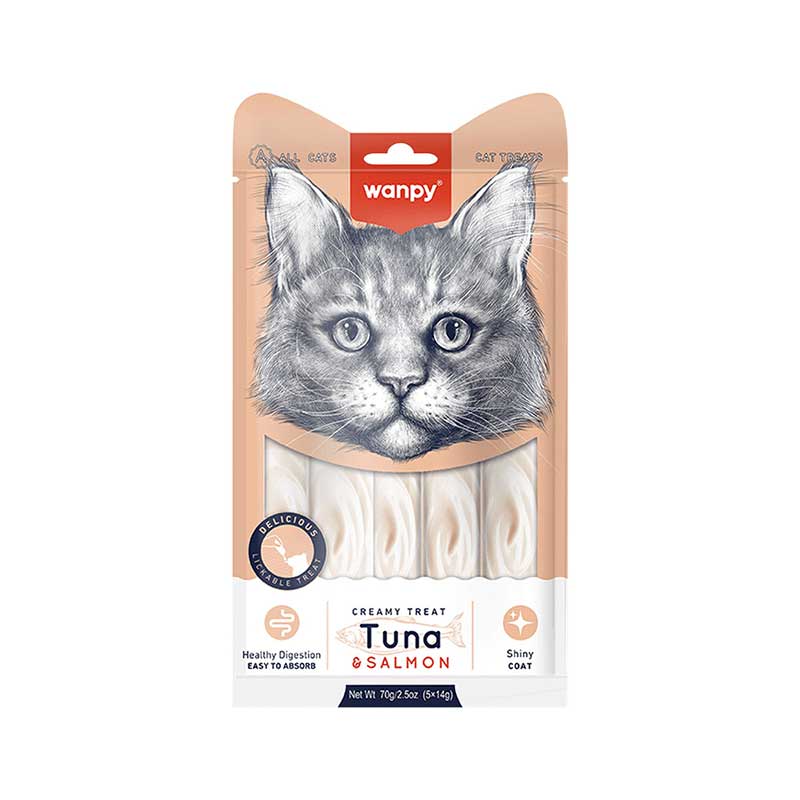Snack Wanpy "Creamy Treat" Atún y Salmón para Gatos 70 g