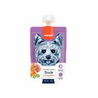 Wanpy Tasty Meat Paste Pato para Perros, snack húmedo y lamible con zanahoria y arvejas, presentado en práctico pouch de 90 g.