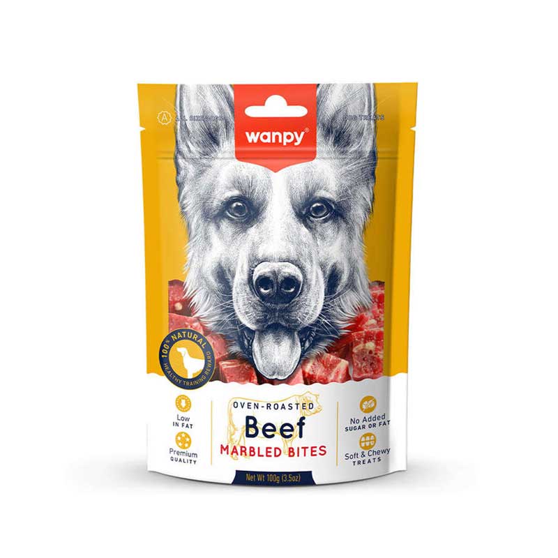 Snack Wanpy "Marbled Bites" Vacuno para Perros 100 g