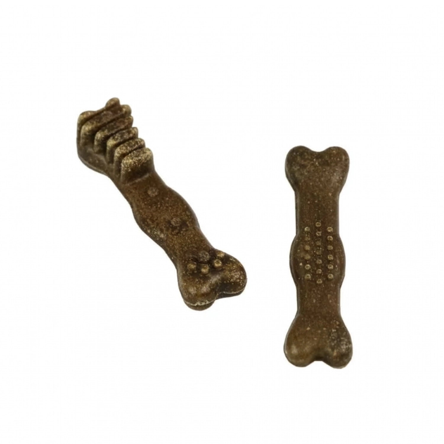 Snack Wanpy "Toothbrush Chews" Vacuno para perros, bolsa verde de 100 g con snacks dentales masticables y diseño de perro.