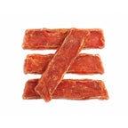 Snack Wanpy "Jerky" Venado para perros, bolsa rosada de 100 g con trozos de carne de venado y diseño frontal con imagen de perro.