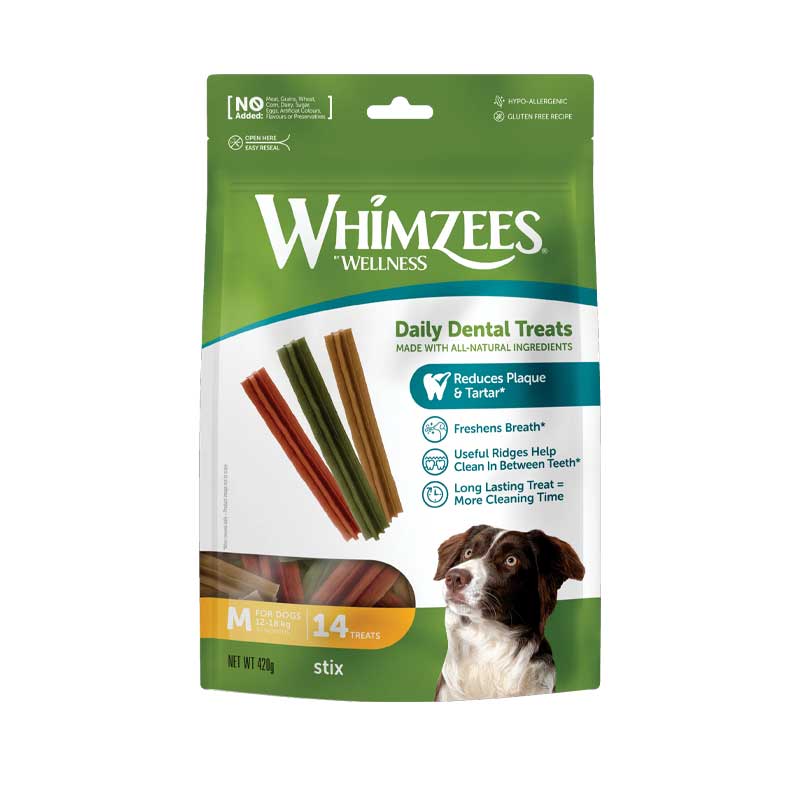 Snack Whimzees "Stix" - S: Perros 7-12 kg / 28 unidades