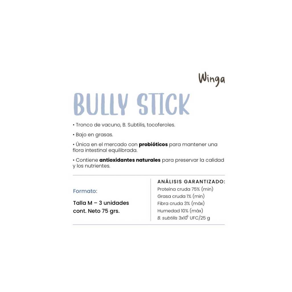 Winga Snack Bully Sticks para Perros 75 g