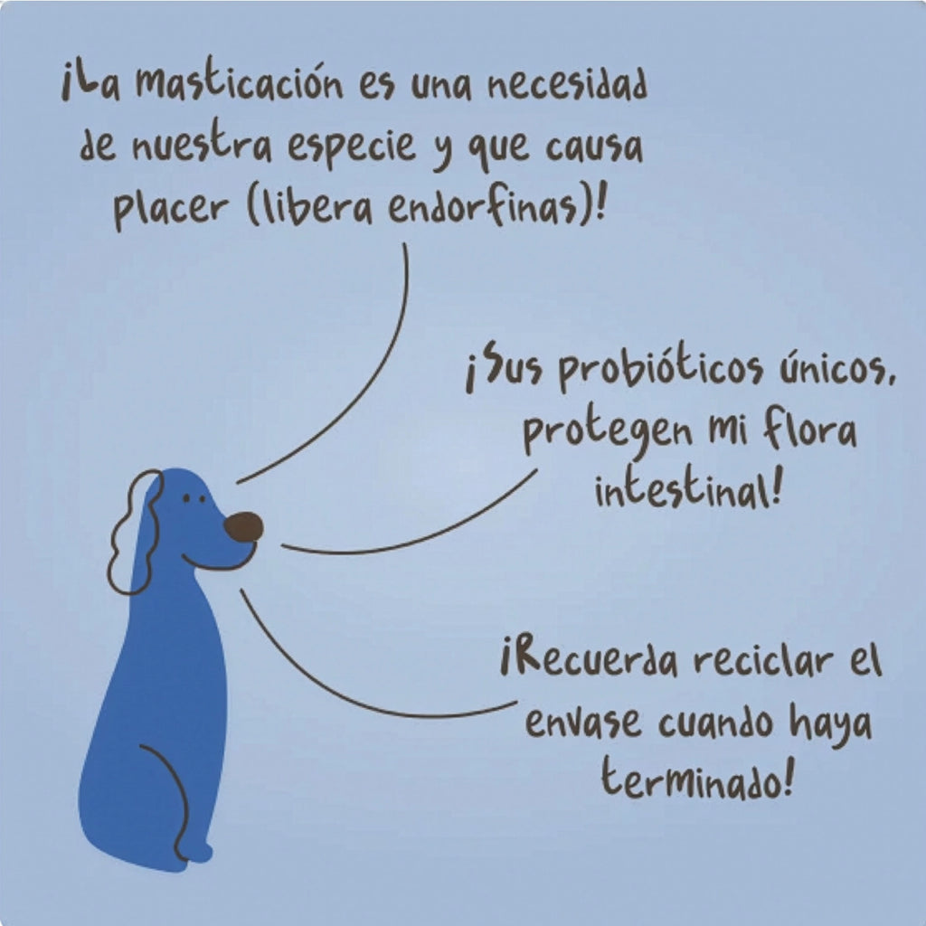 Winga Snack Bully Sticks para Perros en bolsa de 50 g con 3 unidades, ventana transparente e ilustraciones de perros.