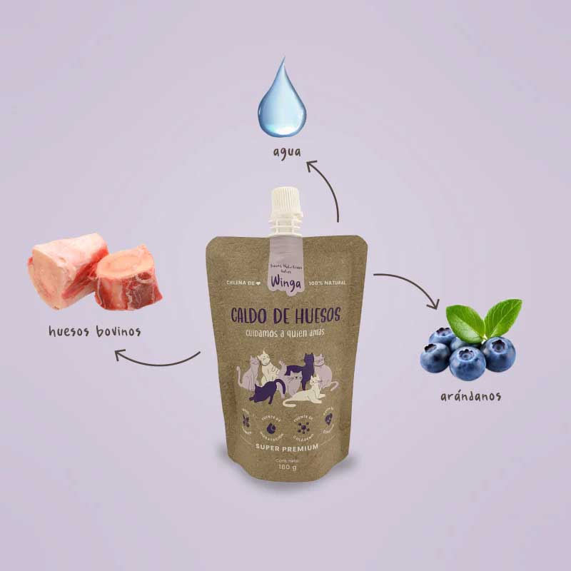Winga Caldo de Huesos para Gatos 180 g