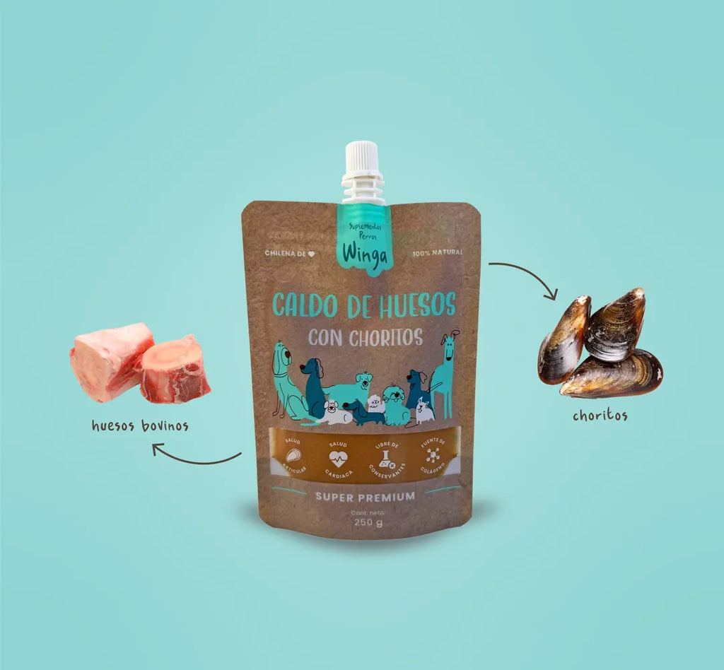 Winga Caldo de Huesos con Choritos para Perros 250 g