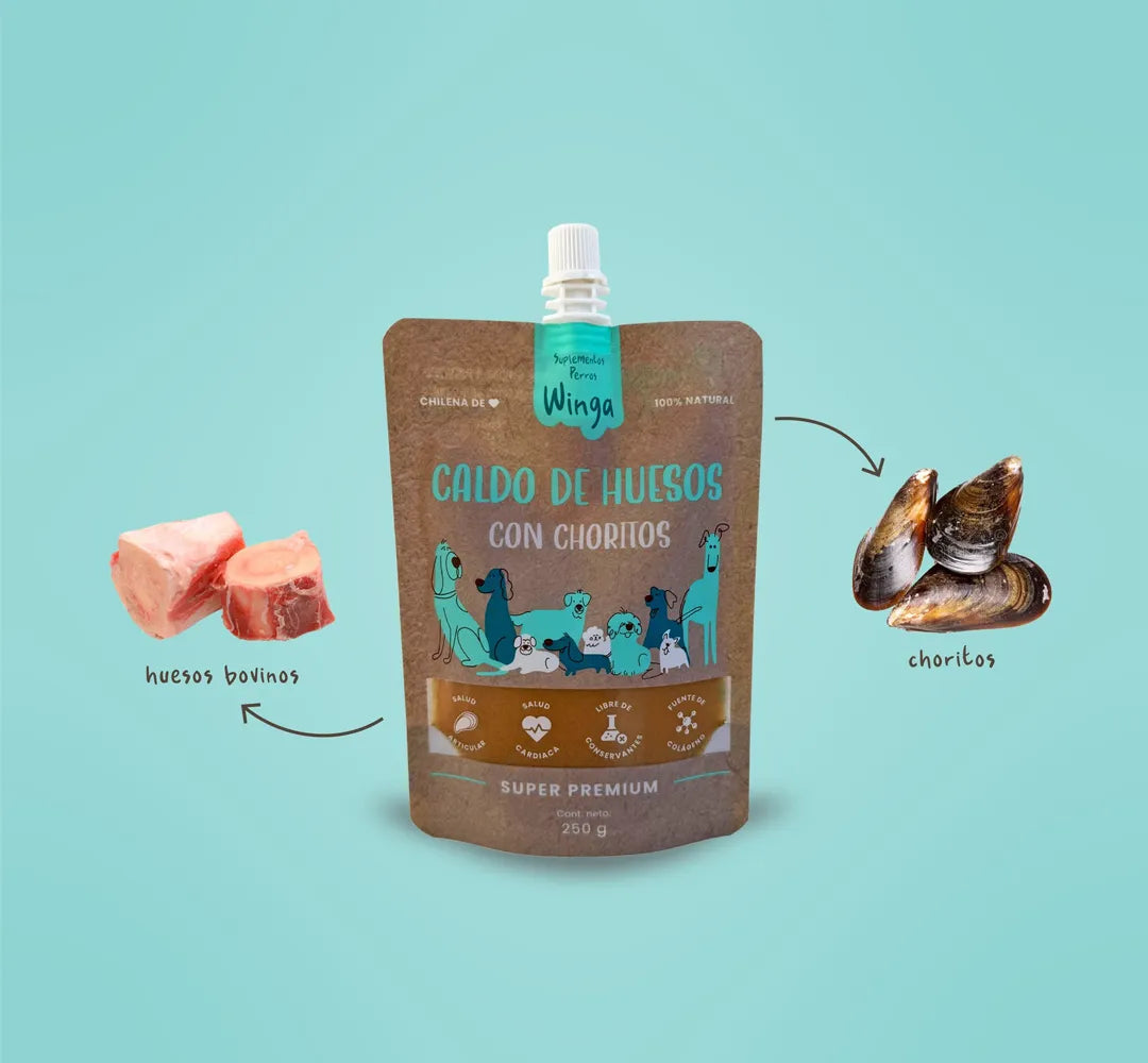 Winga Caldo de Huesos con Choritos para Perros 250 g