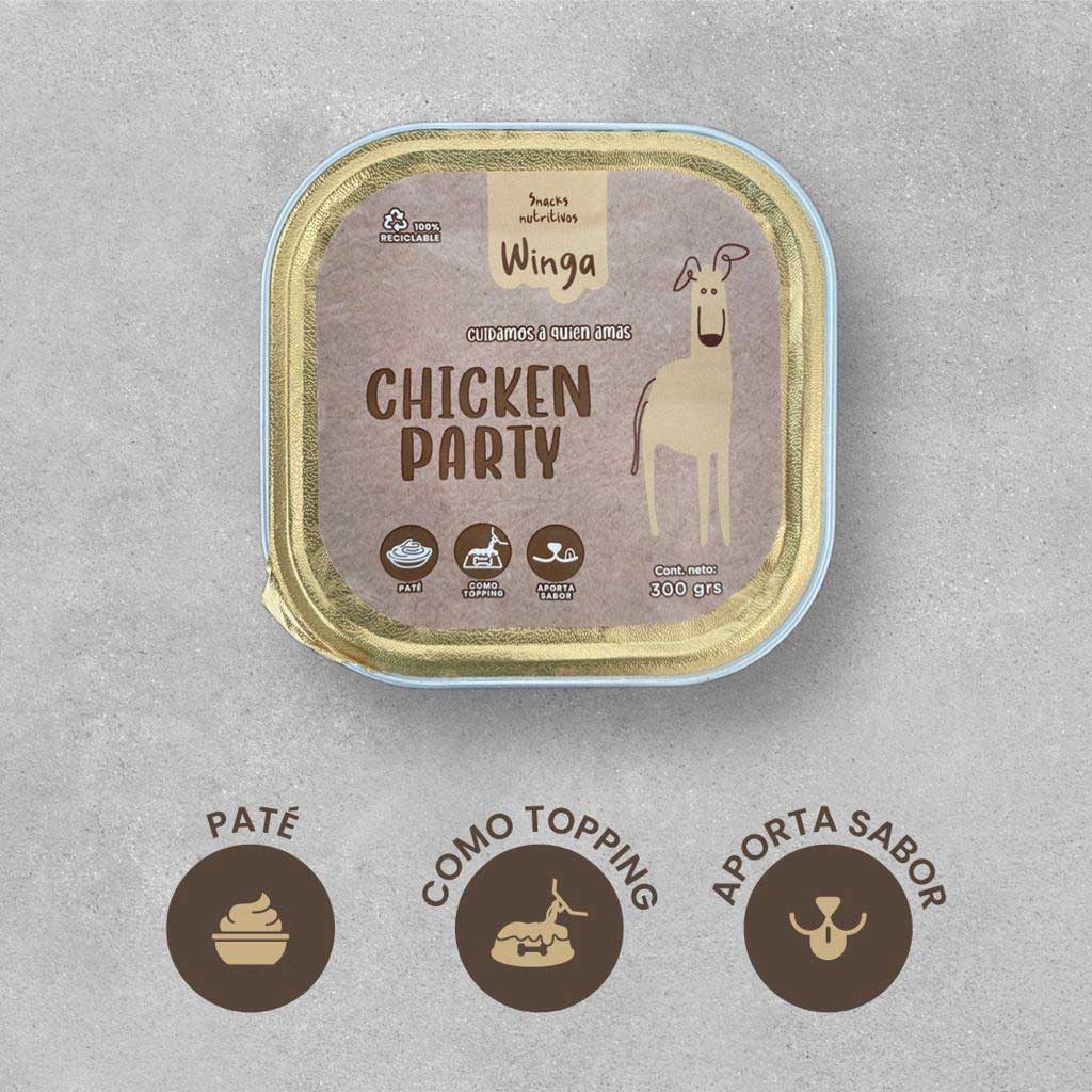 Winga Paté Chicken Party para Perros 300 g