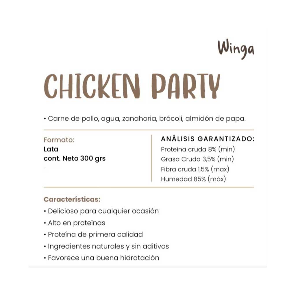 Winga Paté Chicken Party para Perros 300 g