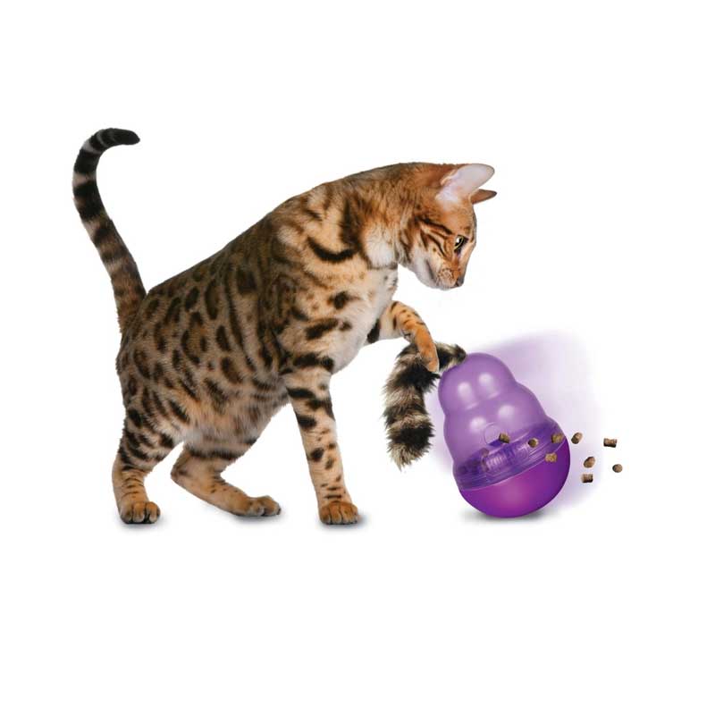 Juguete y Comedero KONG "Wobbler" para Gatos