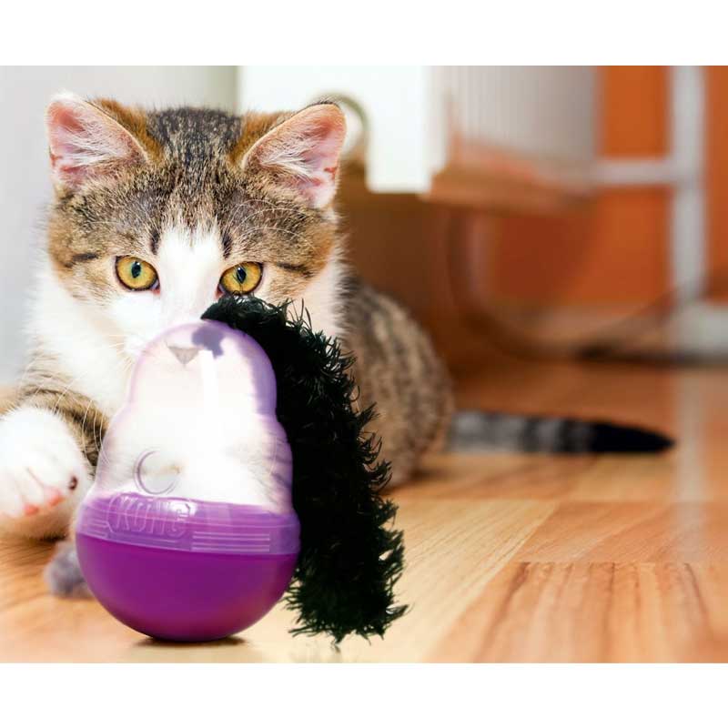 Juguete y Comedero KONG "Wobbler" para Gatos