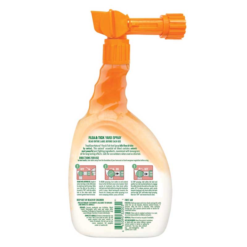 Yard Spray TropiClean Natural: "Flea & Tick" para el patio