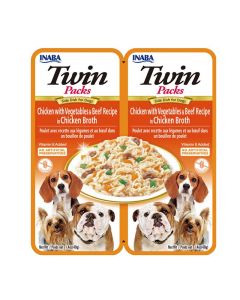 Twin Packs Pollo con Vegetales y Vacuno para Perros 2 tubos (40 gr c/u)